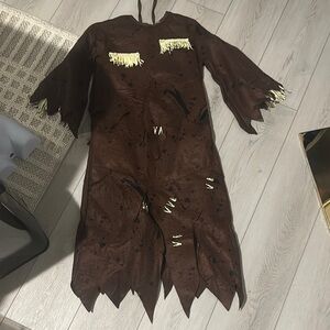 Scarecrow Kids Brown Costume with Fringe